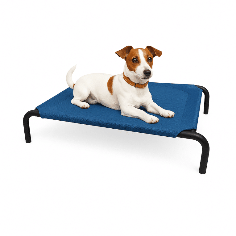 Elevated Dog bed S blue